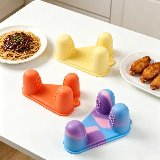 Силиконовые щипцы для пальцев Нескользящие щипцы для finger food Многоразовые щипцы с захватом для пальцев для поедания жареной курицы чипсов закусок Домашнее и дорожное использование