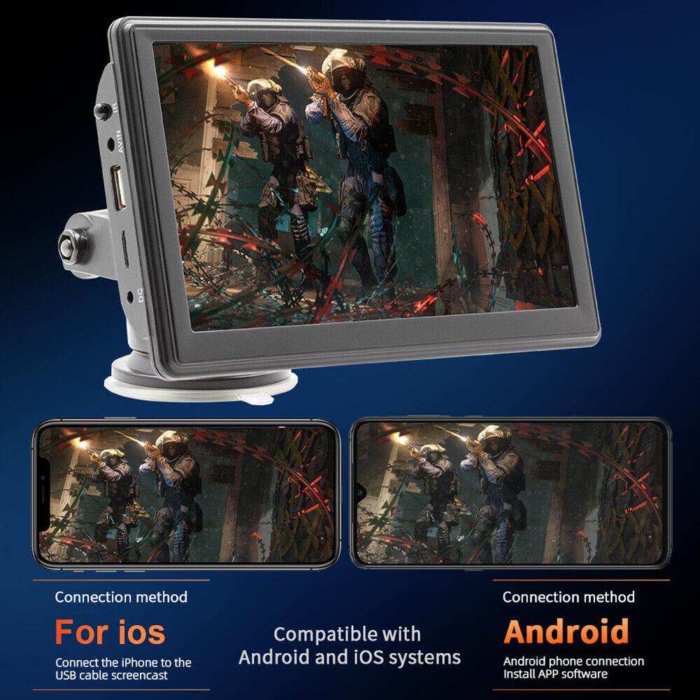 Портативный навигатор HD-дисплей Carplay Android Auto Автомобильная интеллектуальная система Mirrorlink 7,0-дюймовый сенсорный экран WiFi Камера заднего вида