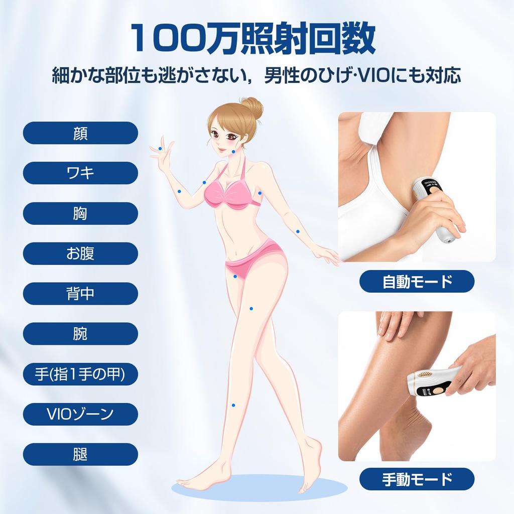 Grade IPL Light Hair Removal Epilator Compatible with VIO for Whole Body Sapphire High Output 1 Million 5 Laser Hair Unwanted Hair Home Date Hair
