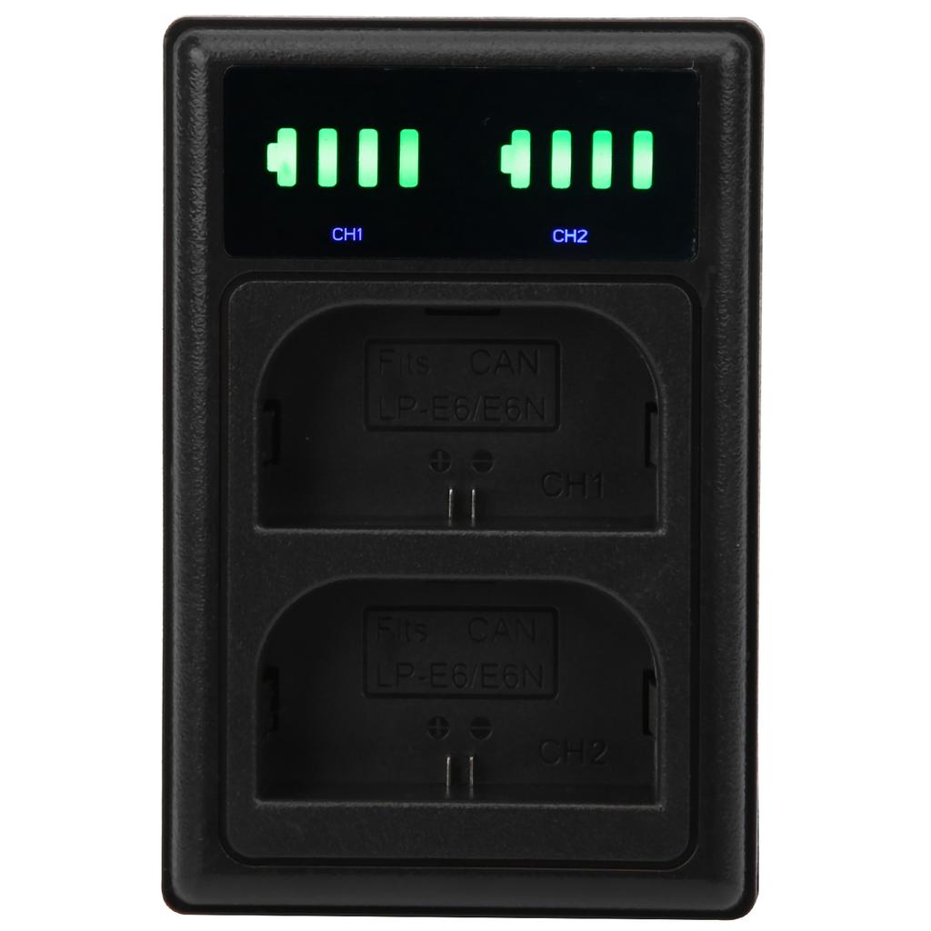 Micro TypeC Dual Port Camera Dual Display Dual Dock Charger for LPE6 E6N Camera Battery