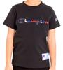 Logo Action Style CS6513 Boys Black Japan 110 To Japanese Size [Champion] Multi-Script T-Shirt (equivalent 110)