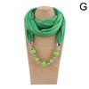 Women's Solid Color Necklace Collar Scarf Beads Pendant Autumn Winter Scarves Warm EMA