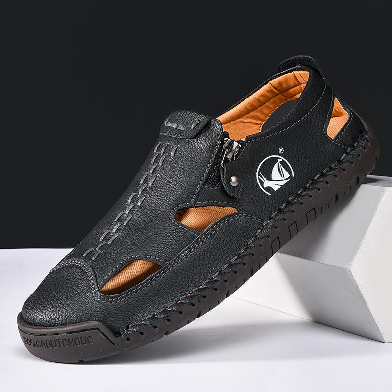 2025 Men's Breathable Closed-Toe Summer Sandals - Hot-Selling Casual Plus Size Beach Shoes