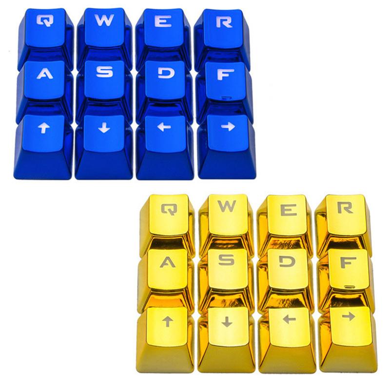 Clearance Sale 12 Keys Electroplated Backlight Keycap PBT Backlit Translucent Metallic Mechanical Keycaps for Cherry MX Keyboard