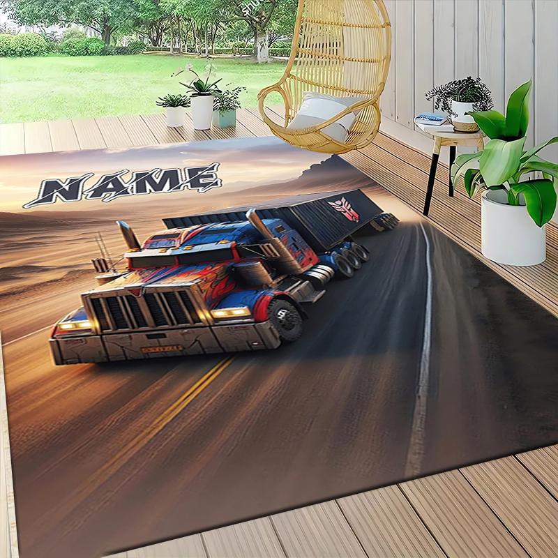 1Pc Transformers Optimus Prime Battle Scene Carpet Rug Customizable Soft Washable Antislip Home Living Room Sofa Mats Personalized Rug 091779