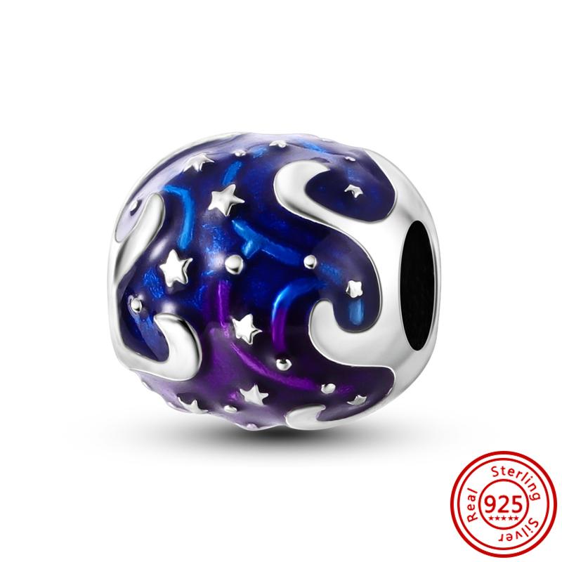 Новый оригинальный S925 стерлингового серебра шарм подвеска мотоцикл радуга сглаза гантели браслеты женщины DIY ювелирные изделия подарок