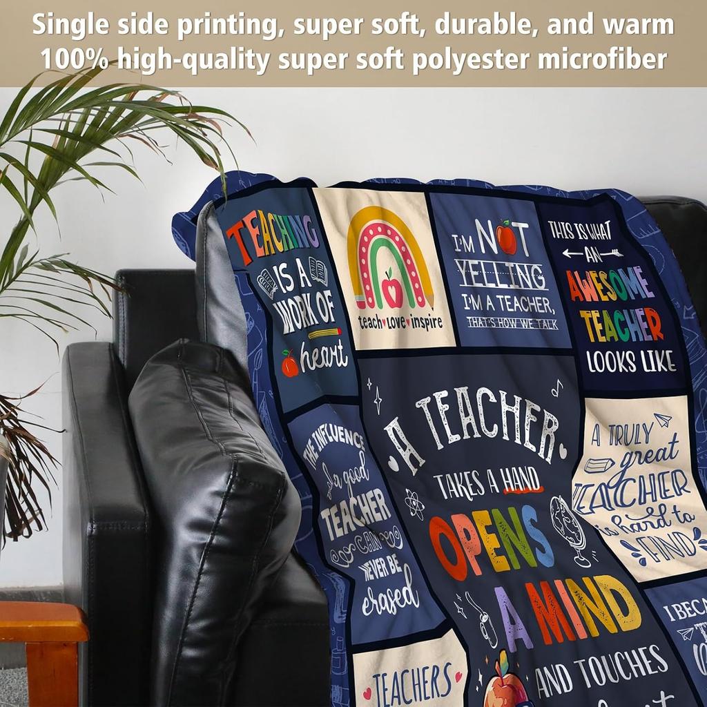 Teacher Gifts for Women Men – Unique Teacher Appreciation Gifts Blanket, Funny Present for Educators, Best Retirement or Birthday Gift from Students