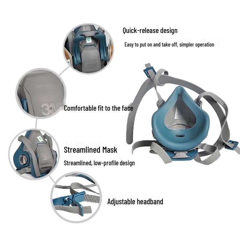 3M 6502QL Silicone Half-Face Respirator Mask