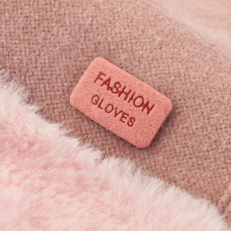 Женские зимние толстые плюшевые перчатки, модные теплые замшевые перчатки для отдыха на природе, женские перчатки для вождения с сенсорным экраном, спортивные перчатки для велоспорта