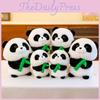 Gluttony Giant Panda Plush Toy Holding Bamboo Doll Travel Souvenirs Child Gifts
