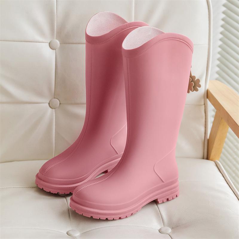 Женские резиновые сапоги в корейском стиле с бархатной подкладкой — теплые, удобные, износостойкие, с мягкой резиновой подошвой