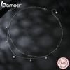 BAMOER двухслойное ожерелье с кисточками из муассанита, стерлинговое серебро 925 пробы, круглое многослойное стильное изящное колье-колье