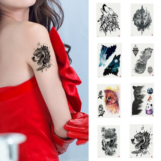 Животное Собака Медведь Рука Плечо Водонепроницаемая Временная Поддельная Татуировка Наклейка Подарок