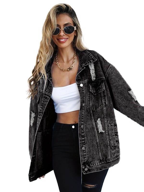 Xintang Denim Стильная рваная куртка – Высококлассный европейский и американский дизайн для женщин