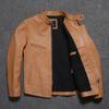 Men Motor Riker Leather Jacket.sales Young Fashion Cowhide Coat.short Slim Fit Real Leather Clothes