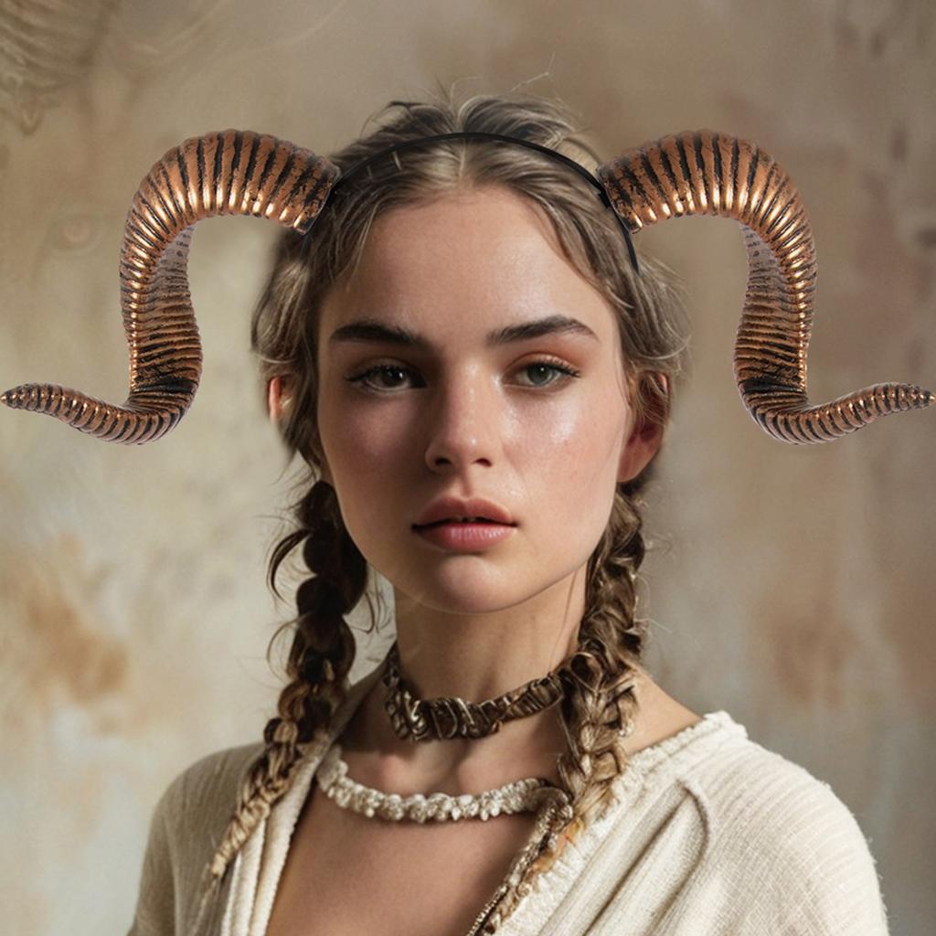 Detachable Goat Horn Headband For Halloween Costume Cosplay Event Punk Themed Party Dressingup Headpiece for Adult