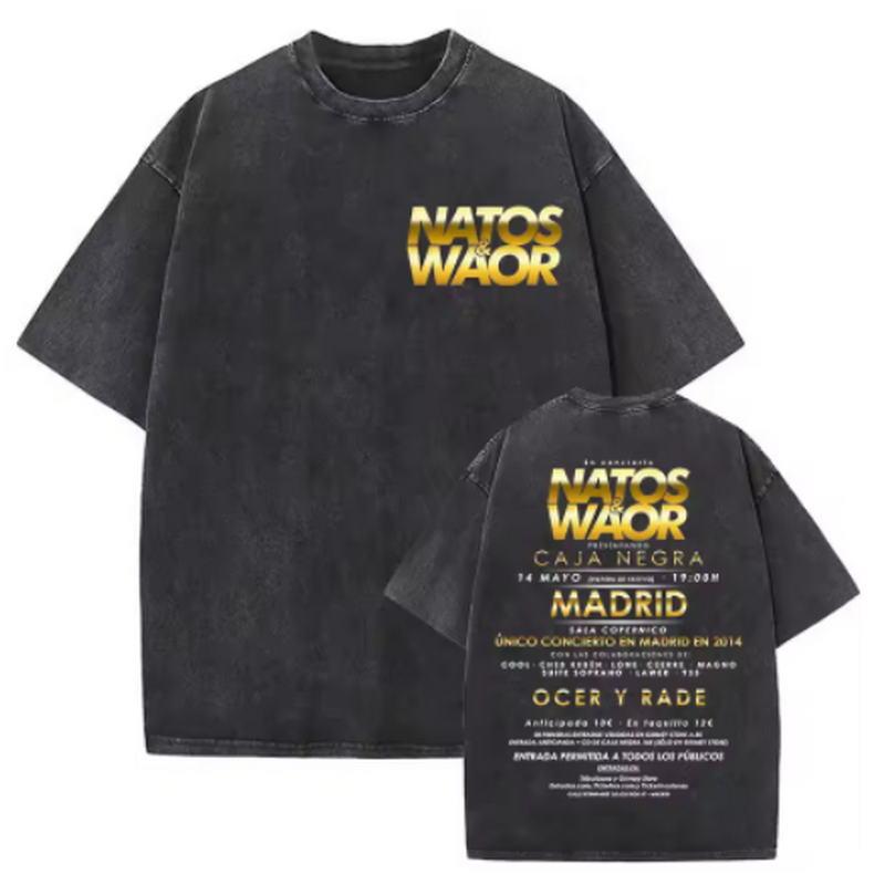 Rapper Natos Waor Vintage Washed T Shirt Men Women Summer Letter Print High Quality Tshirts Fashion Cotton Short Sleeve Tshirt