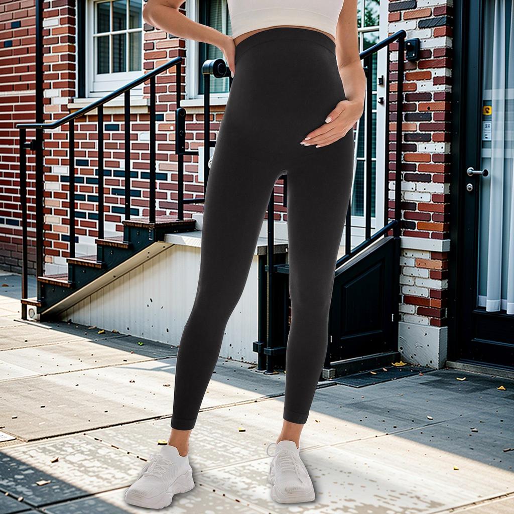 Беременные женщины в спортивных и повседневных леггинсах с облегающей посадкой и бесшовных штанах для йоги