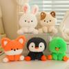 14Cm Table Series Cute Doll Small Ornament Plush Toy Rabbit Kitten Fox Penguin Doll Ornament