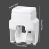 Automatic Toothpaste Dispenser Set Wall-Mounted Extruder Plastic No-Punch Lazy Man Toothbrush Holder Bathroom Accessories Gadget