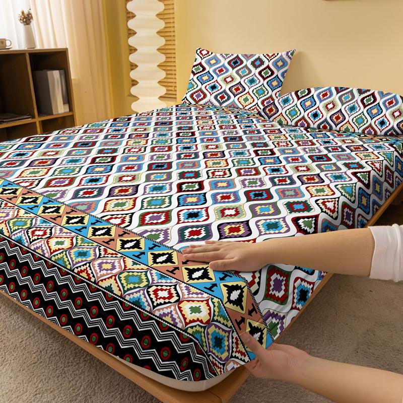 1 Простыня на резинке с матовым принтом в простом современном богемном стиле, Принт для спальни, Постельные принадлежности (Исключая наволочки)