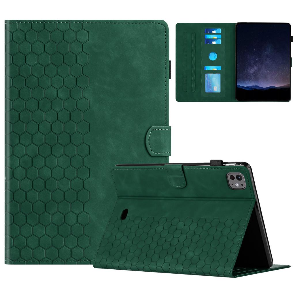 For iPad Air 11 (2025)/(2024)/Air (2022)/(2020)/Pro 11 (2022)/(2021)/(2020)/(2018) Case Honeycomb Printed Leather Tablet Cover