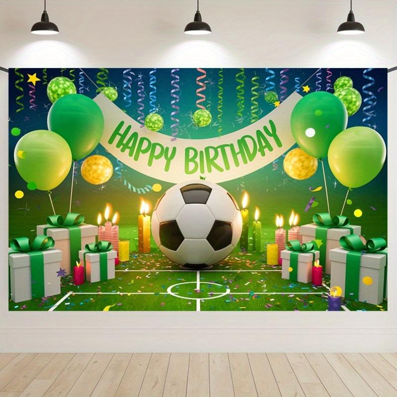 2D 1 party banner featuring a football theme and balloon design suitable for birthday decoration
