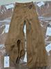 Джинсы High Street Khaki Wide-Bar женские Осень-Зима Винтажные Свободные Брюки для уборки Корейский Модный Дизайн Однотонные Повседневные Длинные Брюки