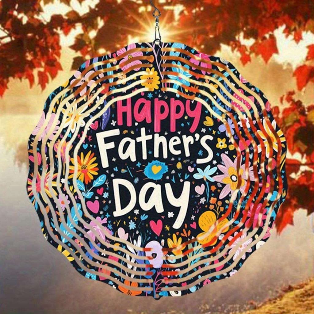 1 шт. Подвеска-колокольчик «Мандала» с дизайном «С Днем отца» – Яркий цветочный узор, Металлическая конструкция