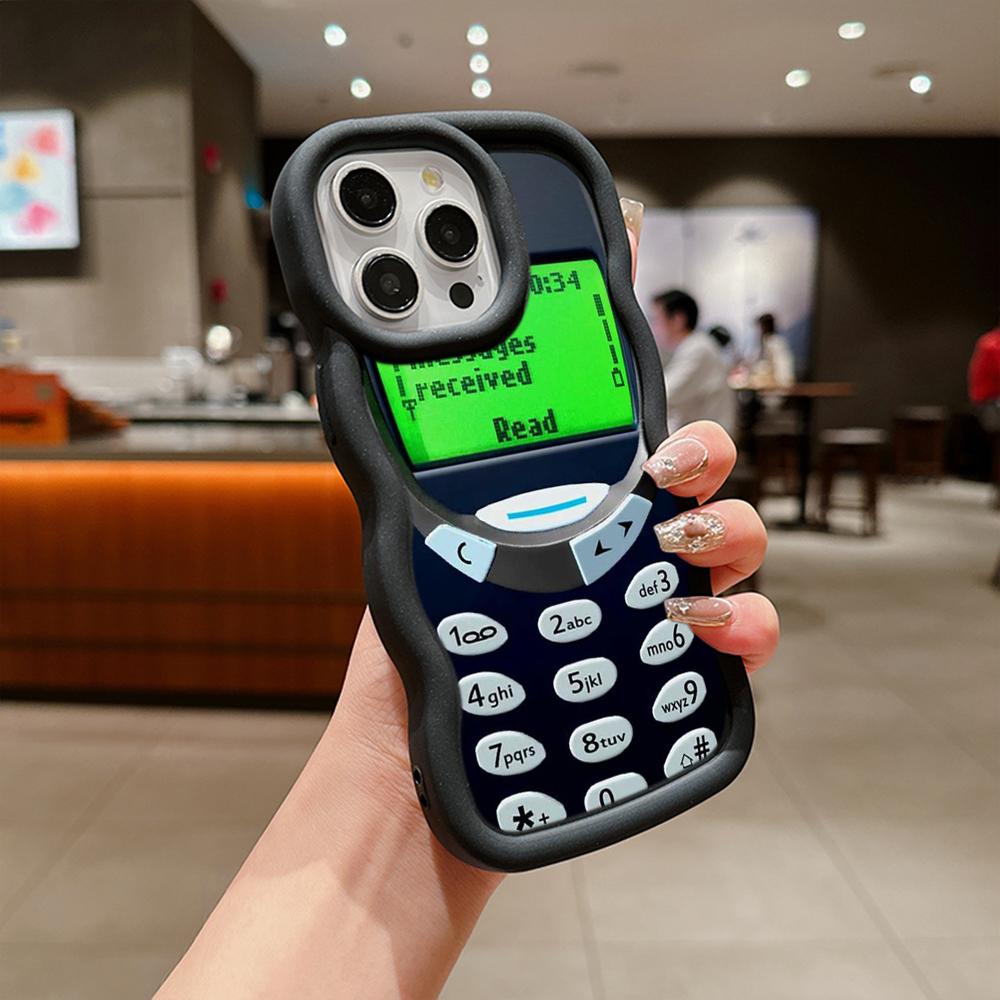 Ae95 ретро телефон дизайн художественные защитные чехлы для телефонов Samsung S24 Plus S23 Ultra A14 A55 A06 Honor X9b Motorola OnePlus большая волна TPU задняя крышка