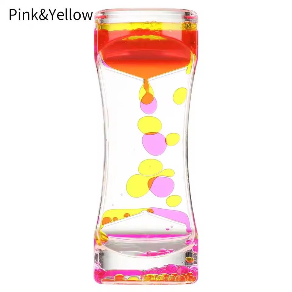 1 шт. жидкостный пузырьковый механизм песочные часы таймер движения сенсорные игрушки для детей взрослых реквизит для снятия стресса домашний офис настольный декор