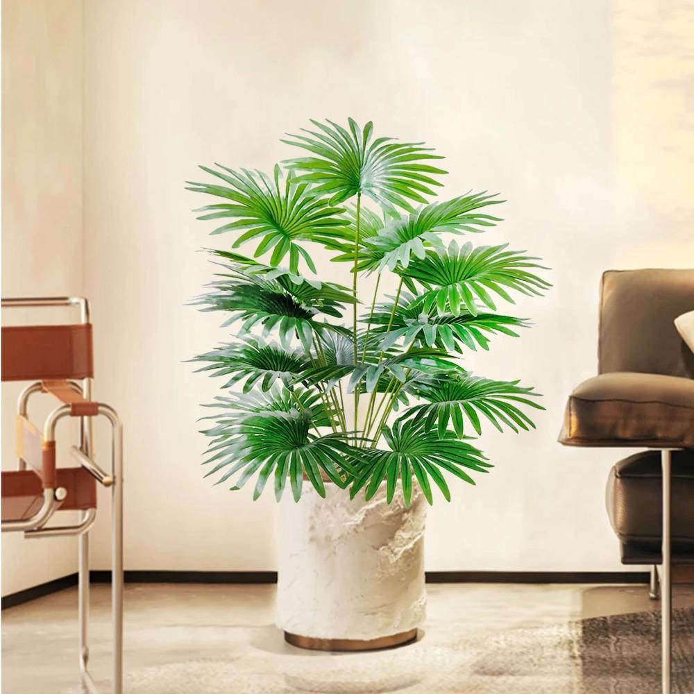 Большое искусственное веерообразное растение с 9-18 листьями, пальмовое искусственное растение, рождественский декор