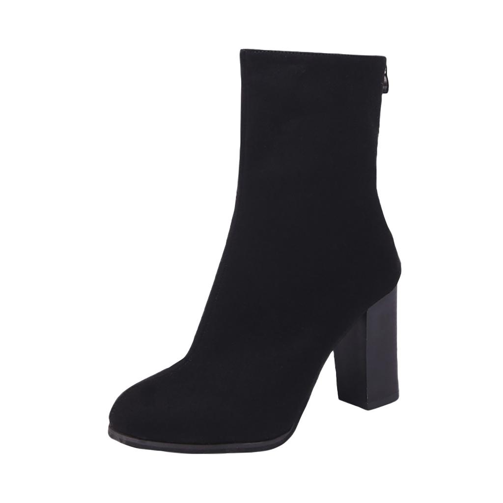 Женские теплые сапоги из искусственного меха с пряжкой, туфли на высоком каблуке, женские сапоги