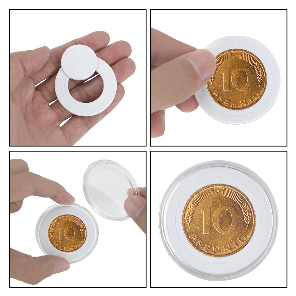 Дом Простой Памятный Контейнер Регулируемый Антиоксидантный Деревянный Памятный Кейс для Коллекции Монет 20/30/50/100 ШТ. с Регулировочной Подкладкой