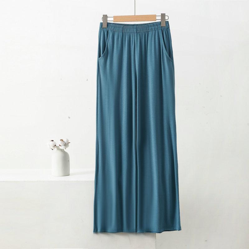XL до 8XL Модальные свободные брюки с карманами Весна-лето Повседневные широкие брюки однотонные высокие эластичные брюки большого размера Домашняя одежда