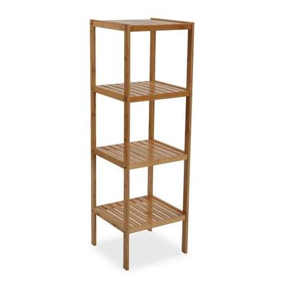 Шкаф-стеллаж для ванной Louis - 110 x 33 x 34 см - 4 полки для организации из бамбука - Коричневый - Versa