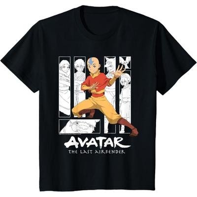 Детская футболка с монтажом персонажей Аанга из мультсериала «Аватар: Легенда об Аанге»