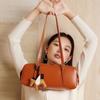 Leather Armpit Bag, Vintage Bowling Bag, Women's Versatile Bag, Niche Vegetable Tanned Top Layer Cowhide Leather Bag, Handbag, Women's Bag