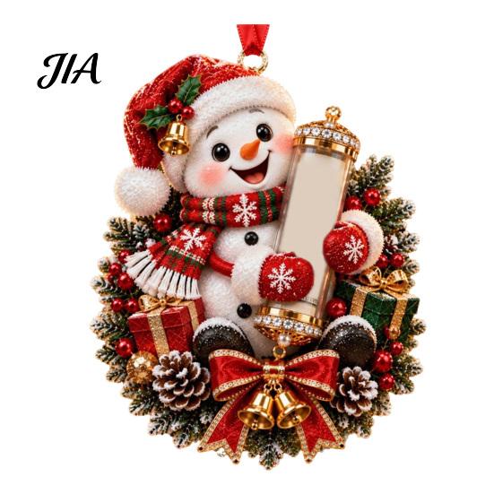 Christmas Money Holder Ornament Cash Gift Ornament, 2D Acrylic Highland Cow/Gingerbread/Bear/Snowman Holder, Holiday Xmas Tree Hanging Decoration for