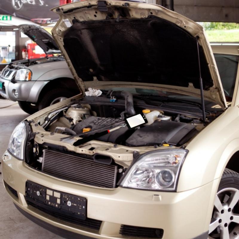 Telescoping LED Lighted Flexible Inspection Mirror 360 Rotation Mechanic Inspection Mirror Telescopic Handle Repairing Tools