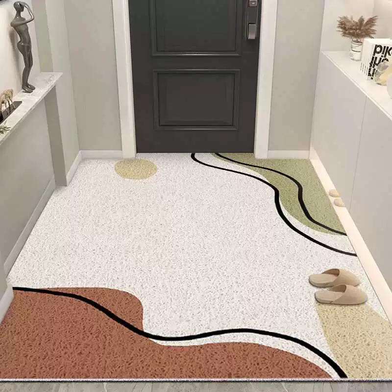 Washable PVC Door Mat Non-Slip Dirt Resistant Extra Large Entrance Rug for Hallway Home Decor