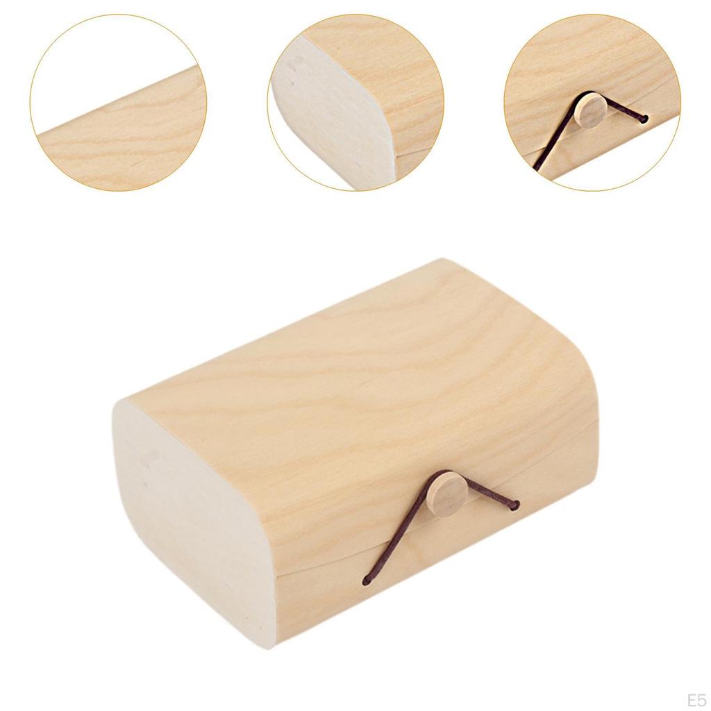 Изготовленная вручную деревянная коробка для хранения очков и ювелирных изделий с застежкой-веревкой