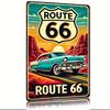 Винтажная металлическая табличка Route 66 Ретро Американское Дорожное Путешествие Настенное Искусство Прочный Железный Дом Наружный Декор для Фермерского Дома Кафе Бара G