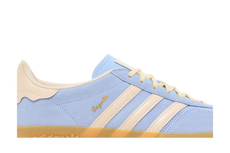 adidas Газель для помещений светло-голубая желтая резинка