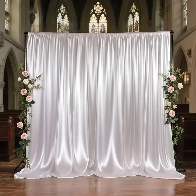 Satin Backdrop Curtain,with Rod Pocket for Wedding,Birthday,Baby Shower,Photography,Graduation Party Backdrop Drapes,1 Panel 5