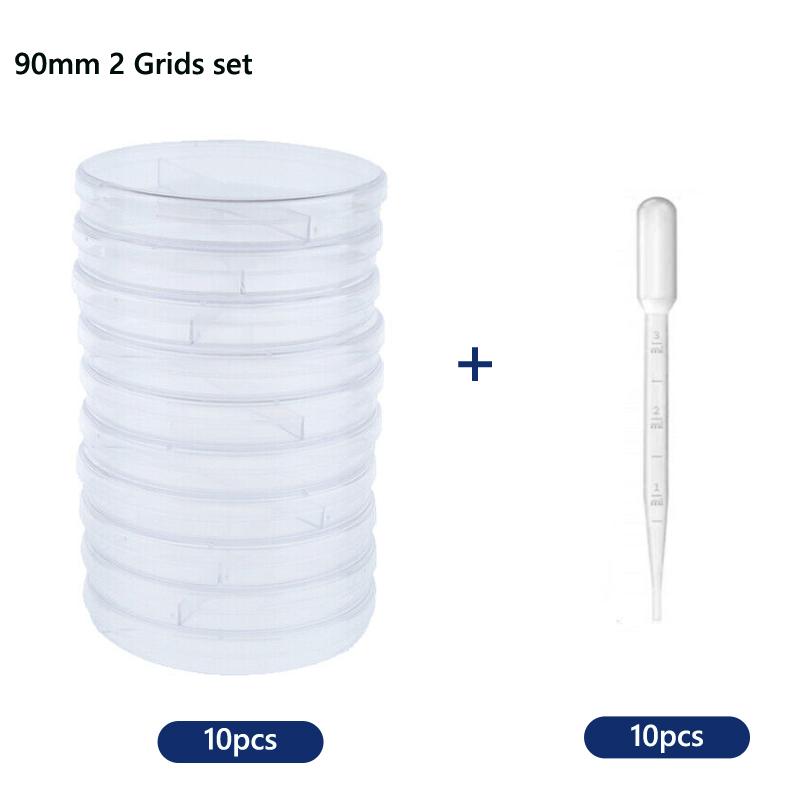 5-10pcs Plastic Petri Dishes 35-90mm Cell Culture Dish High Temp Resistant with 10 Plastic Transfer Pipettes 3ml
