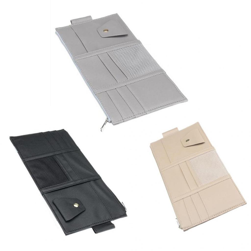 Сумка для хранения автомобильного солнцезащитного козырька из искусственной кожи, очки, билет, органайзер для мобильного телефона