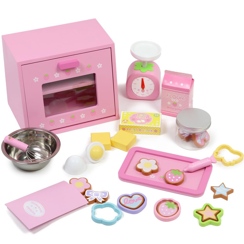 Mother Garden Wooden Toy Pretend Play Set Handmade Cookie Set Pretend Play Wooden 441-21586