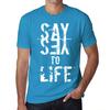 Men’s Vintage Tee Shirt Graphic T Shirt Say Yes To Life Aqua