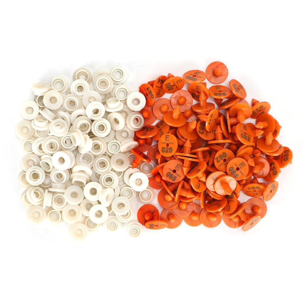 100 комплектов ушных бирок для кроликов, пронумерованных ушных маркеров, идентификационных бирок для животных, фермерских принадлежностей